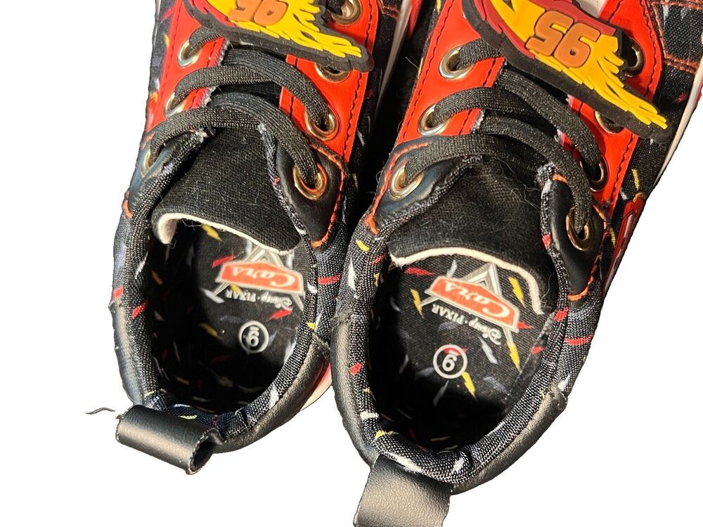 Disney Pixar Cars Lightning McQueen Toddler Sneakers Red Black Size 9 - Picture 6 of 6